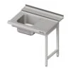 Stalgast Edelstahl Zulauftisch Mit Becken Auf 2 Beinen, 800 Mm Breit, Anbauseite Rechts