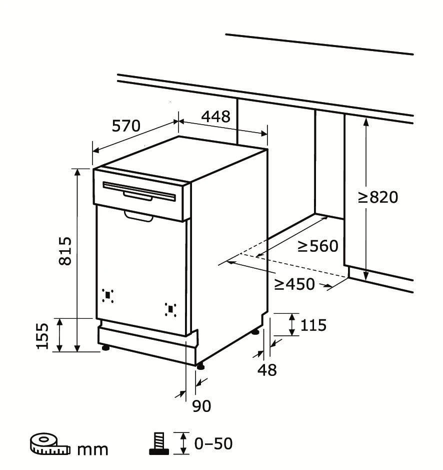Exquisit Geschirrspüler EGSP2109-EB-030E Inox | Einbaugerät, Teilintegriert | 9 Maßgedecke | Inox 6 Exquisit Geschirrspüler EGSP2109-EB-030E Inox | Einbaugerät, Teilintegriert | 9 Maßgedecke | Inox – Bild 6