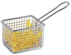 3x Servier-Frittierkorb, Eckig Breite: 8 Cm, Höhe: 7 Cm, Stiellänge: 9,5 Cm