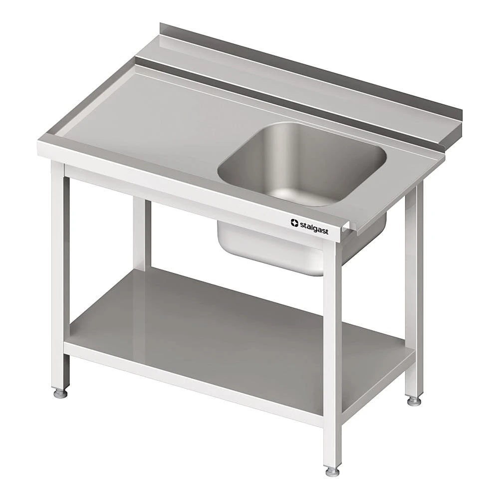 Stalgast Edelstahl Zulauftisch Mit Becken, 1100 Mm Breit, Anbauseite Rechts 2 Stalgast Edelstahl Zulauftisch Mit Becken, 1100 Mm Breit, Anbauseite Rechts – Bild 2